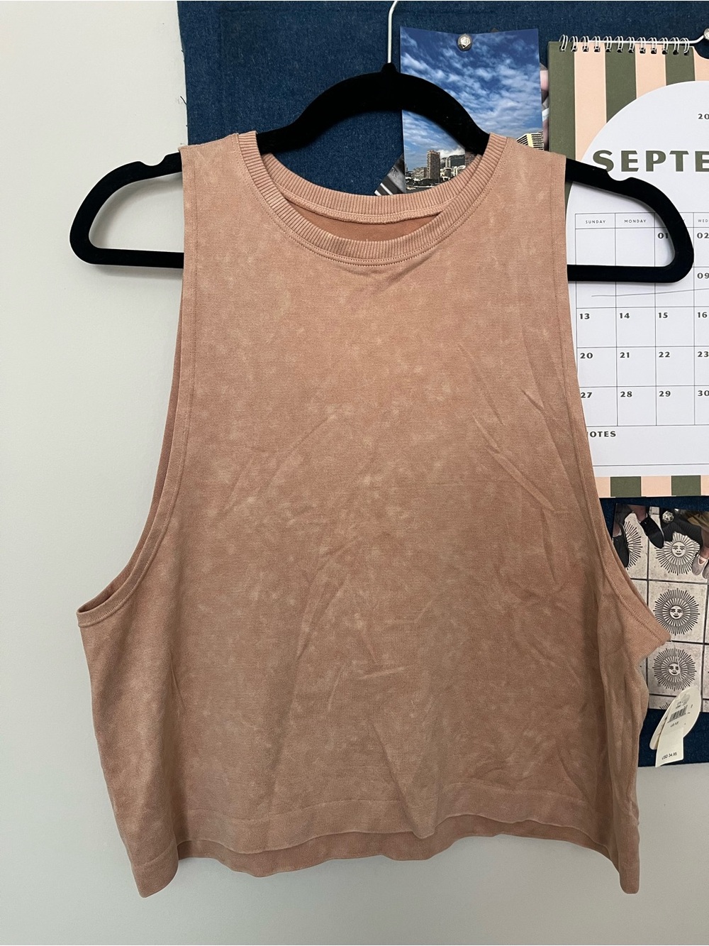 aerie Cropped Muscle Tank Top - Blush